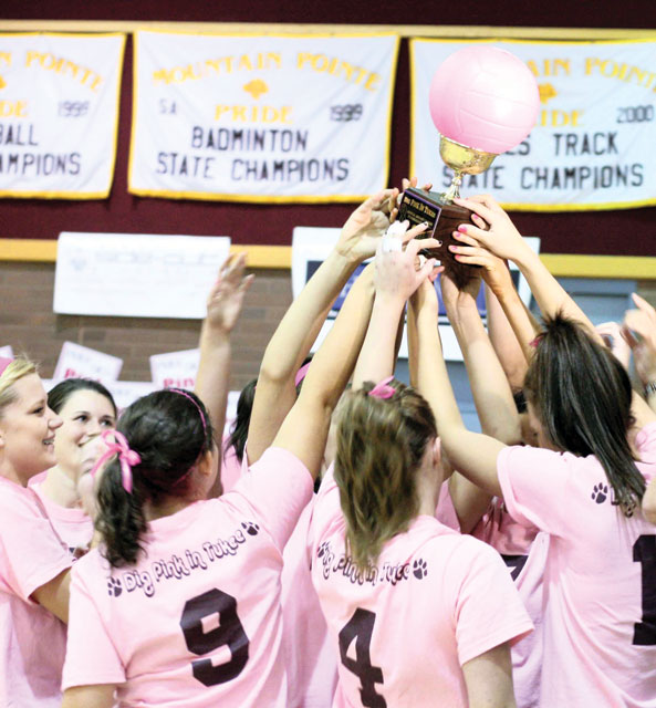 Pride take ‘Dig Pink’ fundraising trophy; Thunder take match 