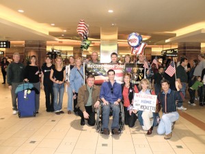 Sergeant John Ricketts arrives at Sky Harbor Airport