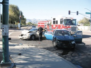 A head-on collision at 44th Street and Warner Road