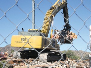 Strip mall demolition