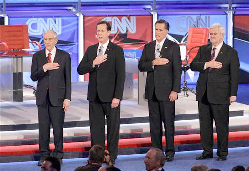 Ron Paul, Rick Santorum, Mitt Romney, Newt Gingrich