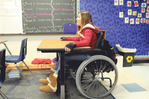 Mackenzie Saunders returns to school 