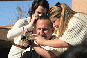 Students collect canned food to give their teacher a Mohawk 