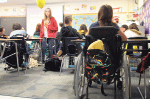 Mackenzie Saunders returns to school 