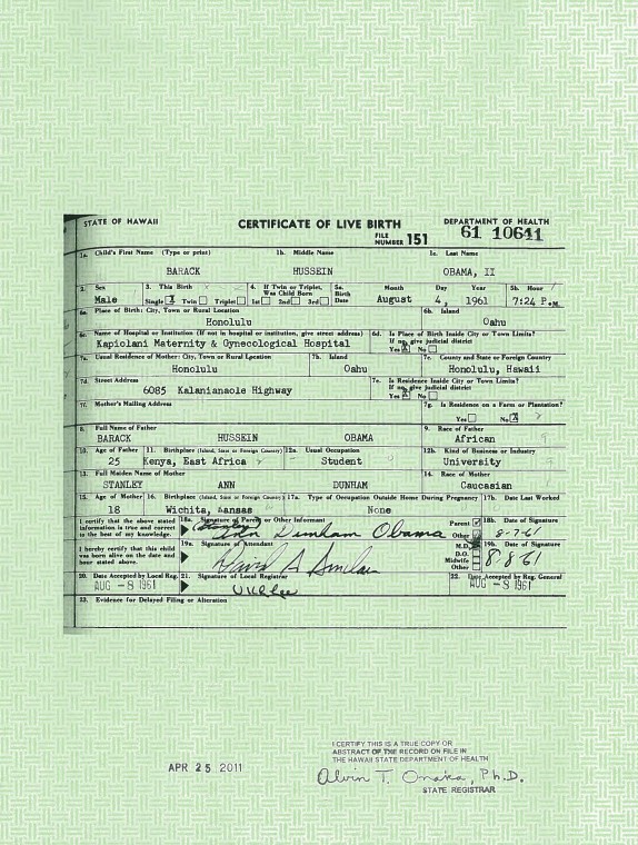 Obama Birth Certificate