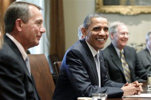 Barack Obama, John Boehner, Mitch McConnell