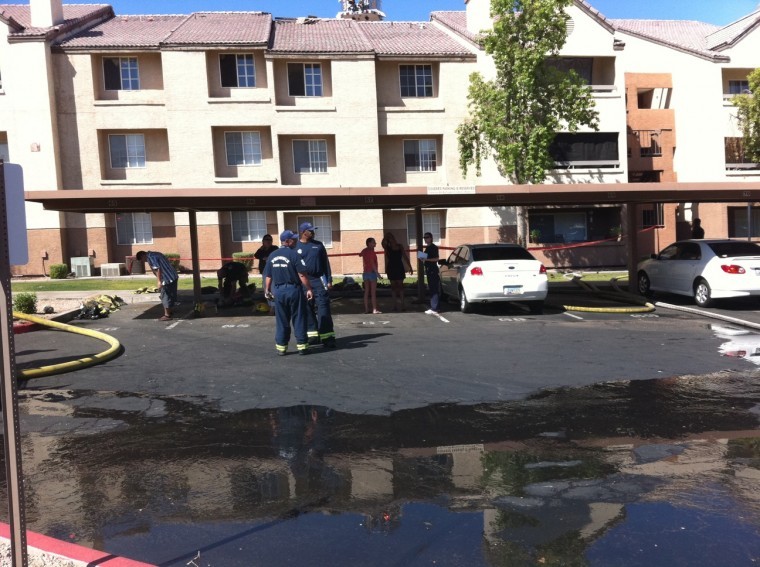 The fire was contained at 3:05 p.m.