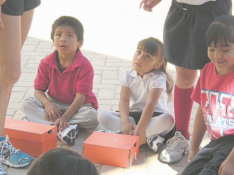 Aguilar Elementary students get new shoes