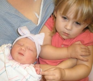 Sophie Marie with big sister Olivia