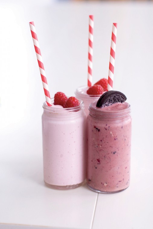 Chocolate cherry buttermilk shake and raspberry key lime cheesec