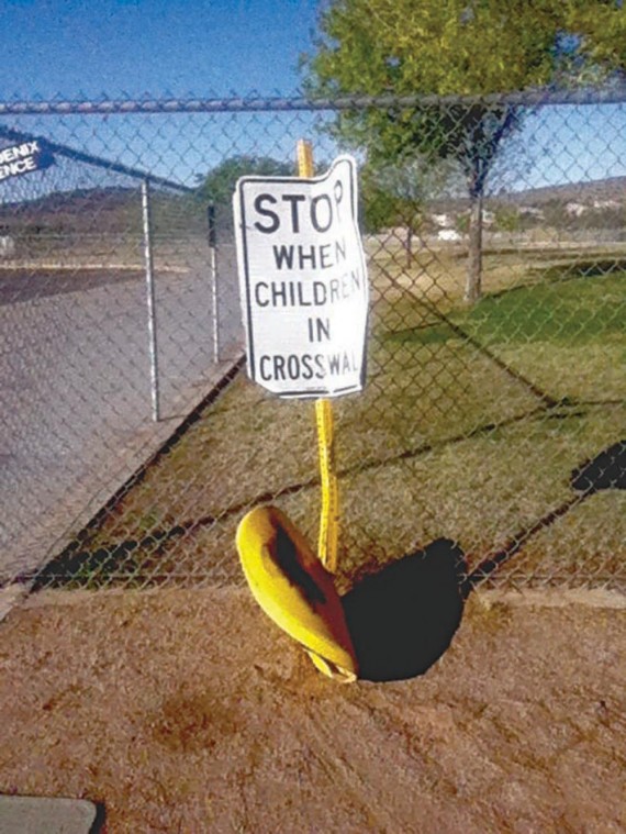 Crosswalk signs have taken a hit