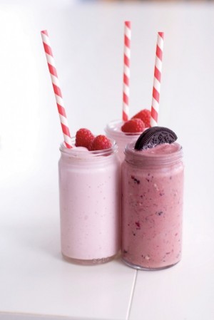 Chocolate cherry buttermilk shake and raspberry key lime cheesec