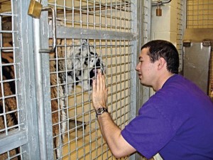 Nicholas Cross with Mike the Tiger