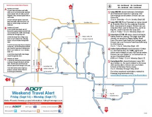Weekend Freeway Map Sept. 13