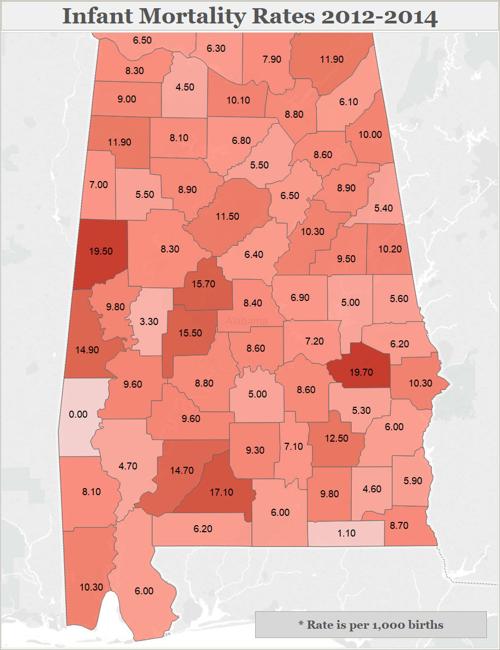 Alabama 4th worst in infant mortality rate State