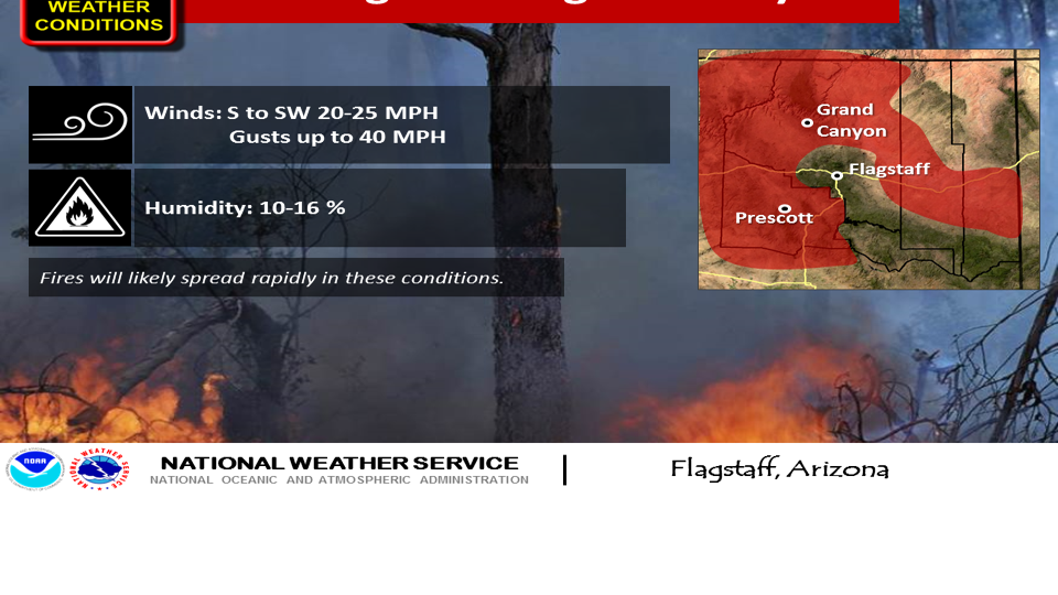 Red flag warning Saturday for much of northern Arizona