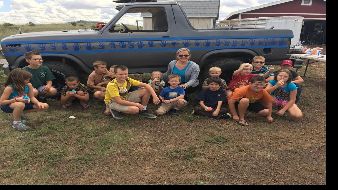 Stephanie Smith -- and Cub Scouts -- ready for Demolition Derby