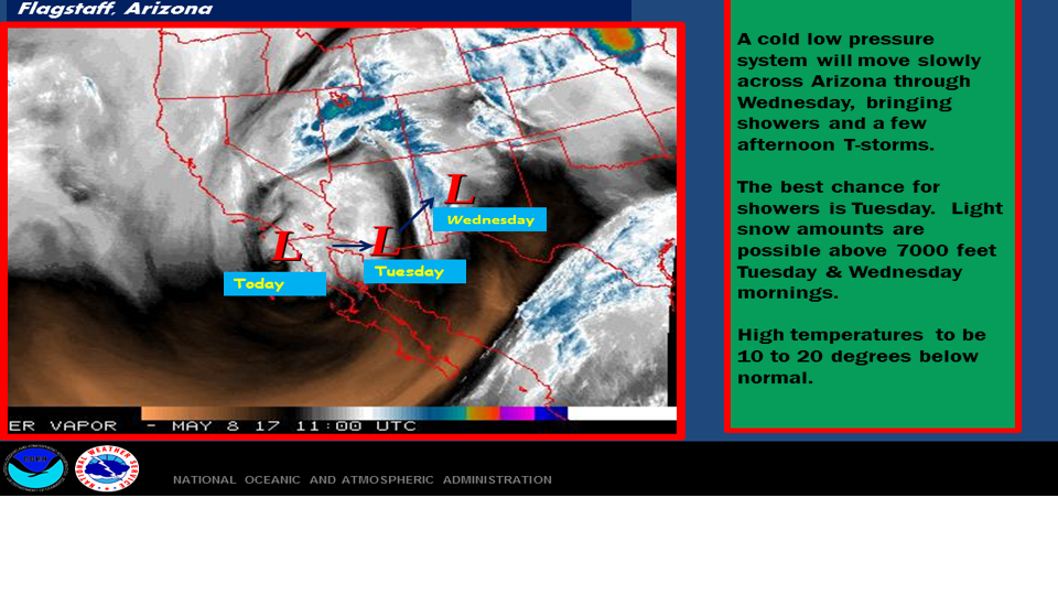 Light snow possible in Flagstaff beginning Tuesday