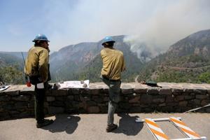 Slide fire scars Oak Creek Canyon