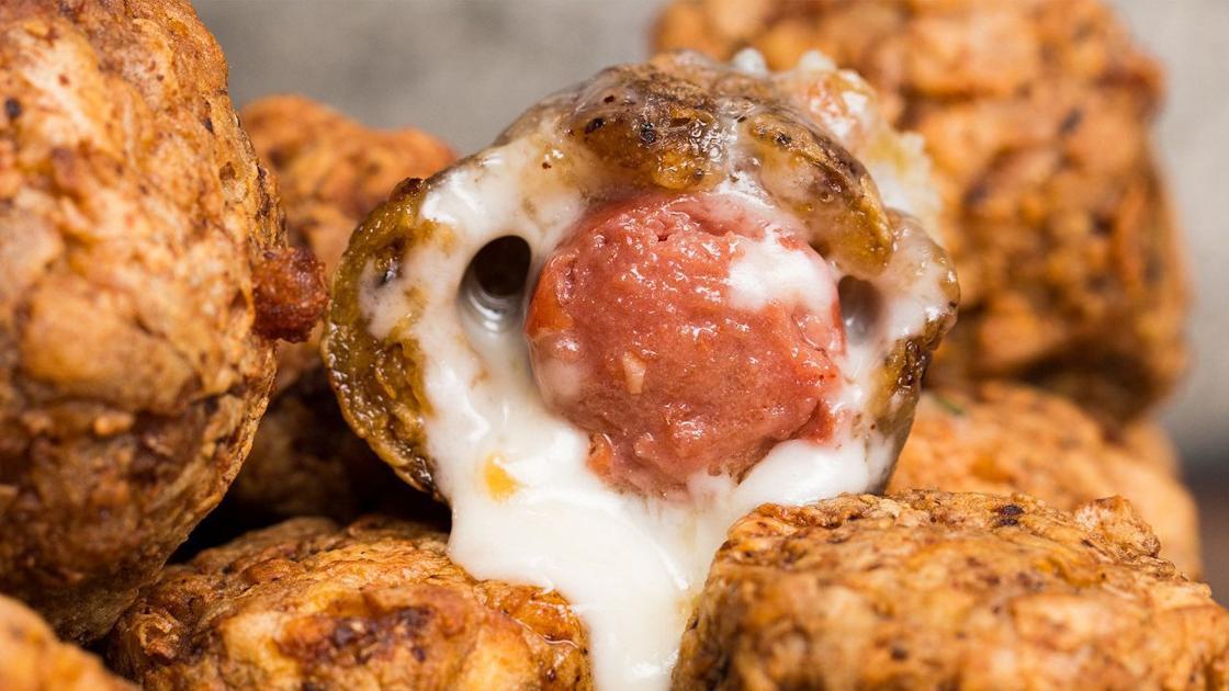 Cheesy Stuffed Plantain Tots