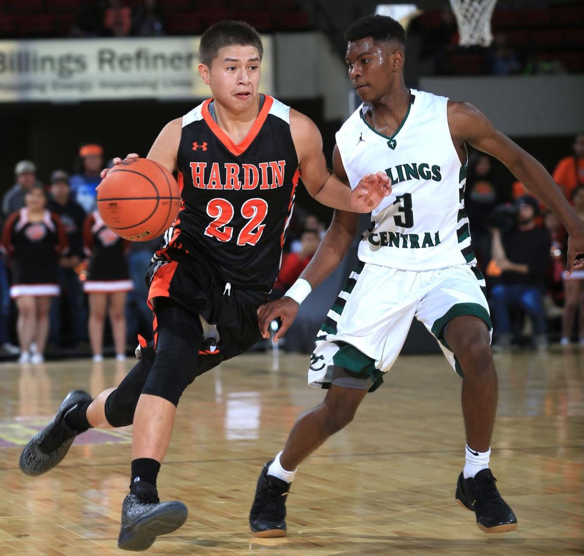 Hardin's Famous Lefthand dribbles the ball