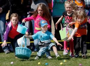 Kids fill their baskets with candy, prizes at Easter-related events