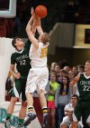 Daniel Meyer of Central blocks a shot