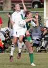 Central's Randi White, 1, and Whitefish's Megan Danczyk, 13, battle for the ball