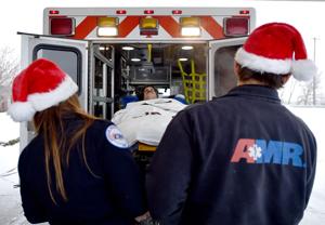 Married EMT team brings patients home for the holidays