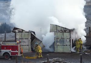 Tuesday morning fire destroys barn in Blue Creek area