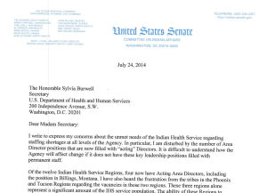 IHS director hiring too slow, Tester says