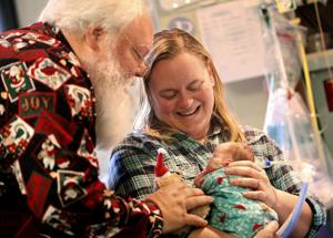 Feature photos: Santa visits the NICU