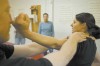 <p>Brigitte Tuller demonstrates self-defense moves with her husband Andy Tuller at Kim's Taekwon-do in Three Forks.</p>
