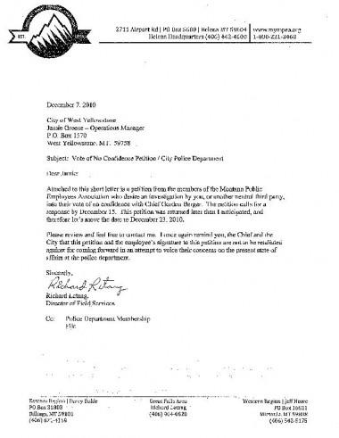 letter confidence police yellowstone filed chief offers against west bozemandailychronicle berger petition regarding gordon little detail