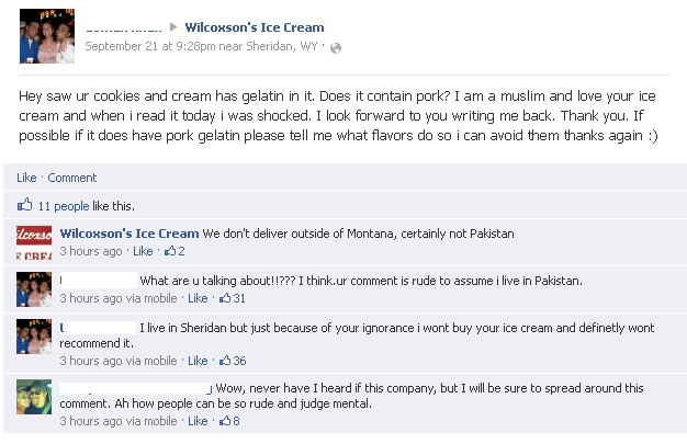 Wilcoxson's Facebook flap