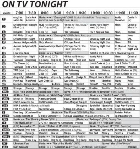 Tv Listings Feb 23 March 1 Diversions 