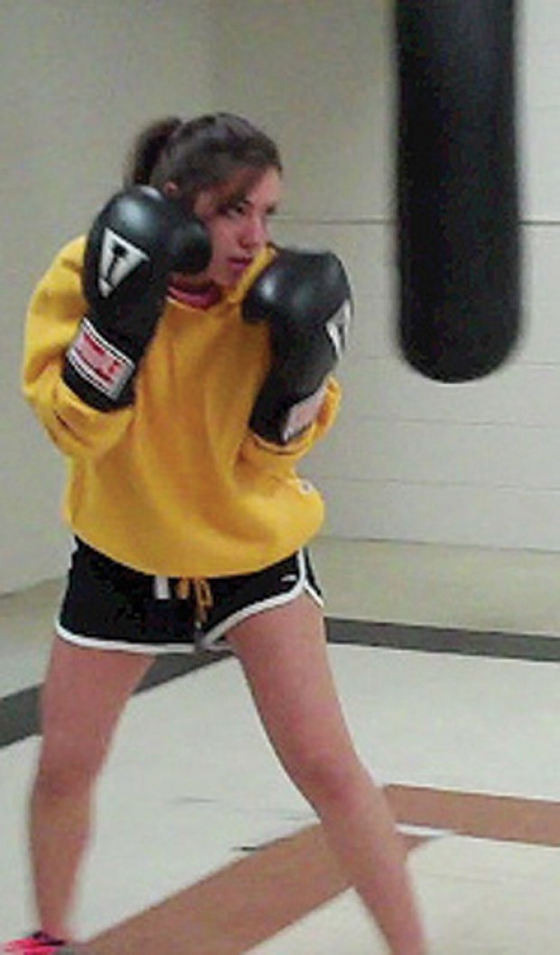 Shippensburg University Female Boxer Knocking Down And