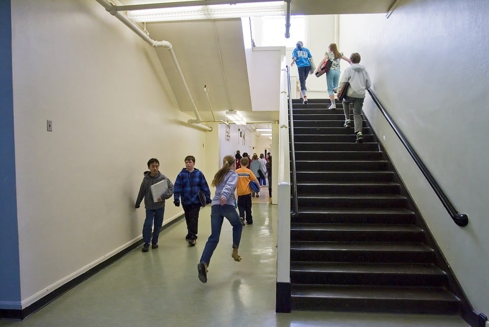 school stairwell