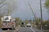 Downed power poles close Highway 20