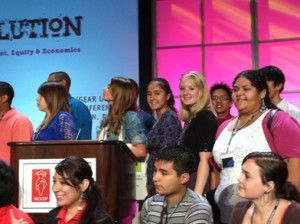 Fort Thomas High School junior Kendra McCabe, center, was recently selected to participate in a Youth Congress at the National Council for Community and Education Partnerships GEAR UP National Conference in July. 
