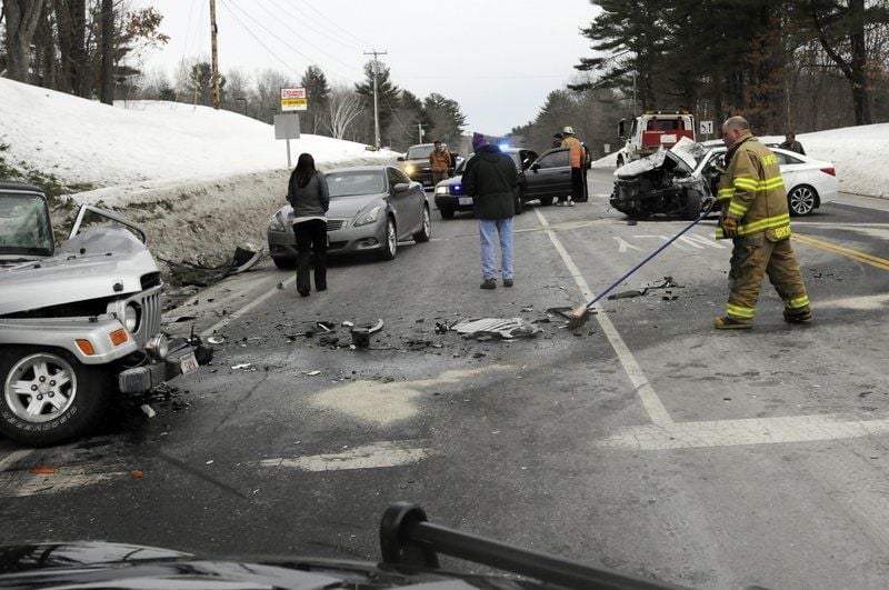 Threecar accident sends three to hospital New Hampshire