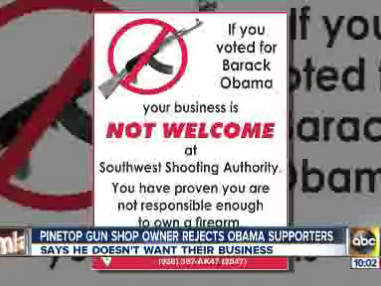 Arizona gun shop bans Obama voters