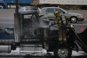Semitrailer fire closes I-10 at Baseline 