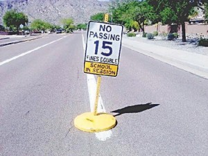 Crosswalk signs have taken a hit