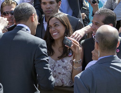 Barack Obama, Rosario Dawson, Antonio Villaraigosa
