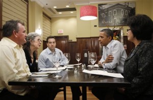 Barack Obama, Juanita Martinez, Wendi Smith, Ken Knight, Casey Helbling