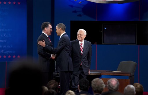 Mitt Romney, Barack Obama, Bob Schieffer