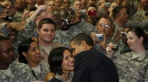 Obama in Baghdad, tells troops Iraq must take over 