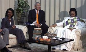 Rice meets Gadhafi on historic visit to Libya 