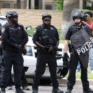 Police in riot gear